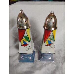 Vintage Art Deco Lusterware Salt & Pepper Shakers Japan Floral